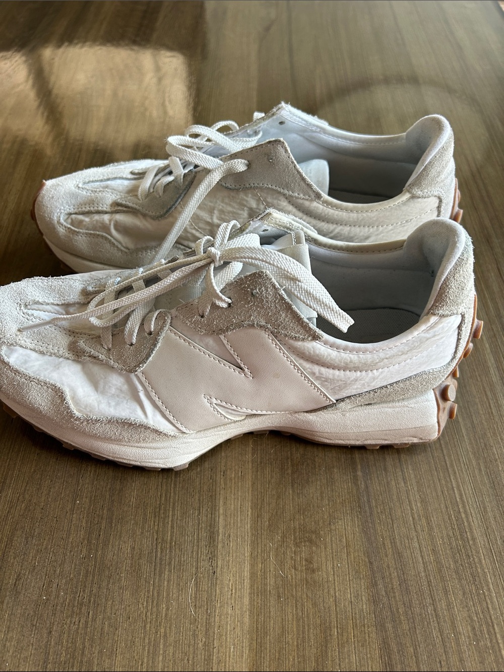 New Balance Women's Off-White and Beige Retro Runner Sneakers